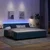 Vidaxl LED Box Spring Postelja Temno modra 200 x 200 cm Žamet