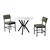 HANAH HOME Set Trpezarijski sto i 2 stolice Dubai Green White