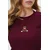 Trend Alacati Stili Ženska bluza kratkih rukava Alc-X13672, Okrugli izrez, Bordo