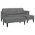 Set sofe s jastukom 2 pcs Tamno siva Poliester