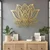 WallXpert metalni zidni ukras DCV-1122-MT, cvet lotosa u stilu mandale, 60 x 60 cm, zlatni