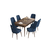 Hanah Home Set Trpezarijski sto i 6 stolica Are, Plavo-braon