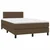 Vidaxl Box spring postelja z vzmetnico LED tem. rjava 120x200 cm blago