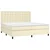 Vidaxl Box spring postelja z vzmetnico krem 200x200 cm umetno usnje