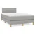 Vidaxl Box spring postelja z vzmetnico LED sv. siva 120x190 cm blago