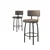 Hanah Home set od 6 barskih stolica Wosa, kapućino tkanina Babyface, crne metalne noge
