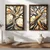 WallXpert set uramljenih MDF slika NAL191-46, stilizovano drvo u stilu vitraža u bež, plavoj i narandžastoj, 2 x 35,5 x 47 cm