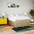 Vidaxl Box spring postelja z vzmetnico krem 140x190 cm blago