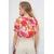 Trend Alacati Stili Ženska bluza kratkih rukava Alc-X13795, Brod izrez, Belo-crvena