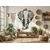 WallXpert metalni zidni ukras 5511, slon od krošnji drveća sa pticama, 59 x 75 cm, crni