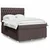 Vidaxl Box spring postelja z vzmetnico temno rjava 140x200 cm blago