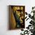 WallXpert uramljena MDF slika NAL110-70, lice geparda u žutim i plavim tonovima, 50 x 70 cm