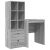 Stol s ladicama s policom s pohranom 2 pcs Siva Sonoma