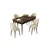 Hanah Home trpezarijski set Rut, sto na razvlačenje i 4 stolice, ploča u dekoru drveta Baroque, krem tkanina Babyface