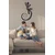 WallXpert metalni zidni ukras 5084, ornamentalni gušter sa spiralnim repom, 28 x 45 cm, crni