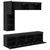TV ormar s LED svjetlima 7 pcs Crni hrast Konstruirano drvo