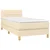 Vidaxl Box spring postelja z vzmetnico krem 90x190 cm blago