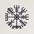 WallXpert metalni zidni ukras 5126, vegvisir, nordijski kompas sa runama, 72 x 72 cm, crni