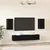 Set TV komoda Zidne 4 pcs Crni hrast Konstruirano drvo