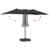 Vrtni suncobran Crna 385 x 209 x 244 cm Poliester