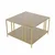 Hanah Home Bakü klub sto 75 × 45 × 75 cm, zlatna / bronzano staklo