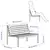 JOLPEN Sofa dvosed,spolja, bela/siva, 100x59x67 cm