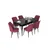 Hanah Home Set Trpezarijski sto i 6 stolica Nef, Bordo-crni