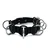 Kiotos Leather Collar with 7 Statement Rings Black
