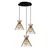 Opviq Luster Kirpi-3086, 63x63 cm, 3xE27, 40W, Zlatne boje