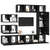 Set TV komoda Zidne 8 pcs Crni hrast Konstruirano drvo