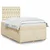 Vidaxl Box spring postelja z vzmetnico krem 120x200 cm blago