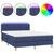 Vidaxl Box spring postelja z vzmetnico LED modra 140x200 cm blago