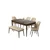 Hanah Home trpezarijski set Pir, sto, 4 stolice i klupa, ploča u dekoru drveta Baroque, krem tkanina Babyface
