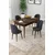 Hanah Home trpezarijski set Rut, sto na razvlačenje i 4 stolice, ploča u dekoru drveta Baroque, antracit tkanina Babyface