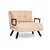 Atelier del Sofa Sando Single Fotelja na razvlačenje, Krem