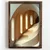 WallXpert uramljena MDF slika NAL186-46, spiralno stepenište sa lučnim prozorima u bež tonovima, 35,5 x 47 cm