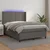 Krevet box spring s madracem LED sivi 140x190cm od umjetne kože