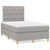 vidaXL Box spring postelja z vzmetnico LED sv. siva 120x190 cm blago