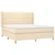 vidaXL vidaXL Box spring postelja z vzmetnico krem 160x200 cm blago, (20893789)