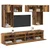TV zidne jedinice Zidne 6 pcs Crni hrast Konstruirano drvo