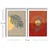WallXpert set od 2 uramljene MDF slike 2P3752SOFTCT-015, boho sunce i palmin list u bež i crvenim tonovima, 38 x 53 cm