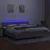 Krevet box spring s madracem LED svjetlosivi 200x200 cm tkanina