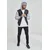 2-colour zip-up sweatshirt BLK/GREY