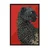 WallXpert uramljena slika 115272, crni leopard na crvenoj pozadini, 50 x 70 cm, crni ram