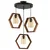 Opviq Luster Hexagon Triple Dark B Glass, Crni