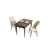 Hanah Home trpezarijski set Arp, sto i 2 stolice, ploča u dekoru drveta Baroque, krem tkanina Babyface