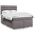 Vidaxl Box spring postelja z vzmetnico siva 140x200 cm umetno usnje