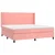 shumee Box spring postelja z vzmetnico LED roza 200x200 cm žamet
