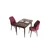 Hanah Home trpezarijski set Arp, sto i 2 stolice, ploča u dekoru drveta Baroque, bordo tkanina Babyface