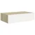 Zidne police s ladicom 2 kom hrast i bijele 40x23,5x10 cm MDF